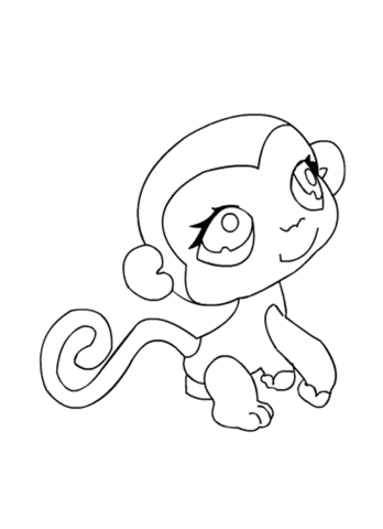 Pet Shop Monkey  Coloring Page